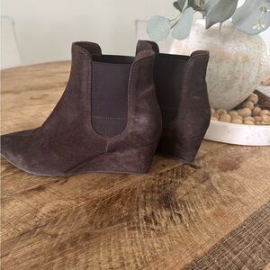 Pedro Garcia Dark Brown Suede Ankle Booties